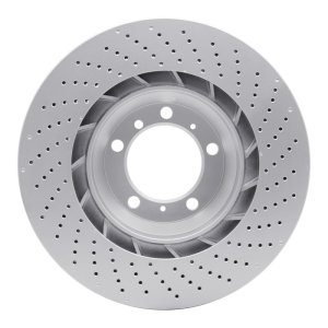Porsche 911 Brake Rotor (1) - Left Rear - R1 Concepts - GeoSPEC Coated Rotor - Drilled - `07-`13